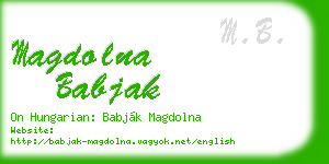 magdolna babjak business card